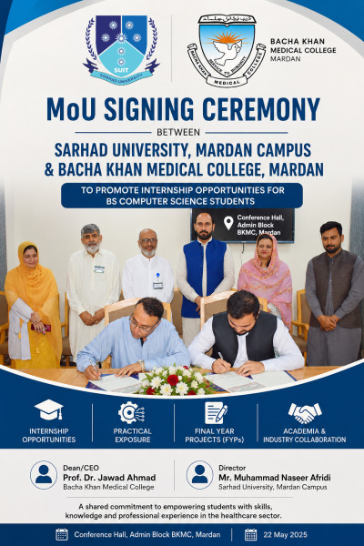 Sarhad University and Bacha Khan Medical College Sign MoU to Promote Internship Opportunities for BS Computer Science Students